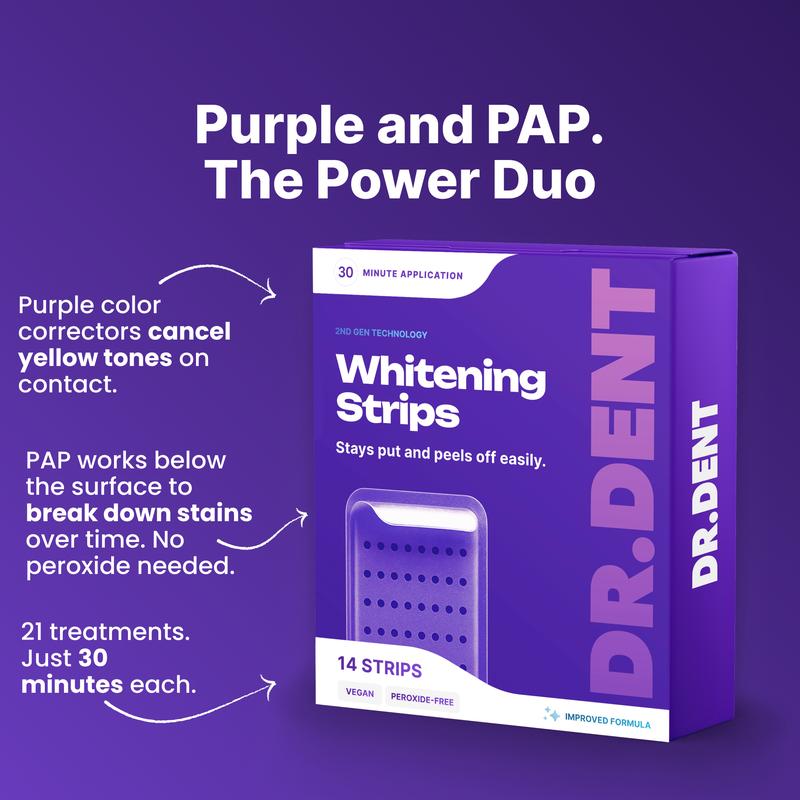 Dr. Dent Purple Teeth Whitening Strips – Fast Results, Zero Sensitivity