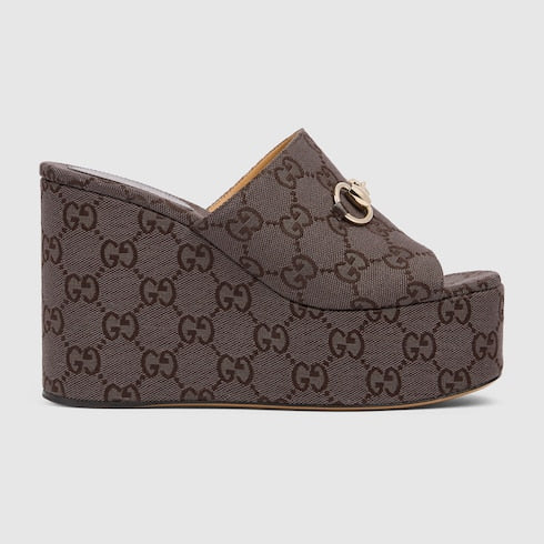 GG Women's wedge sandal with Horsebit