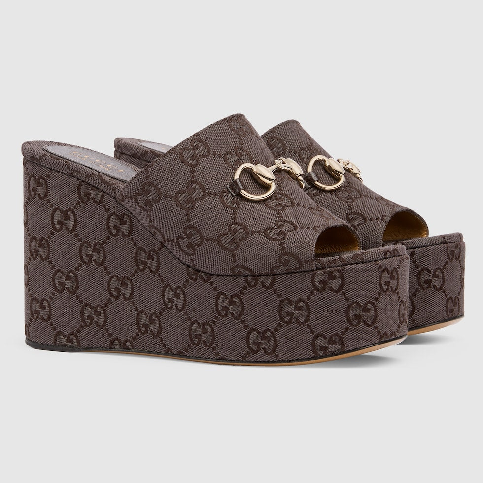 GG Women's wedge sandal with Horsebit