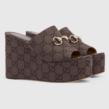 GG Women's wedge sandal with Horsebit