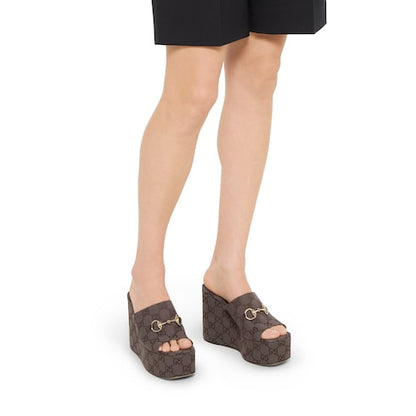 GG Women's wedge sandal with Horsebit
