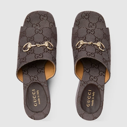 GG Women's wedge sandal with Horsebit