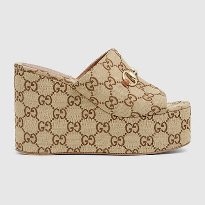 GG Women's wedge sandal with Horsebit