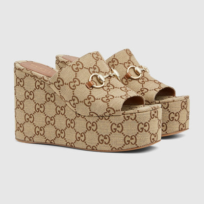 GG Women's wedge sandal with Horsebit