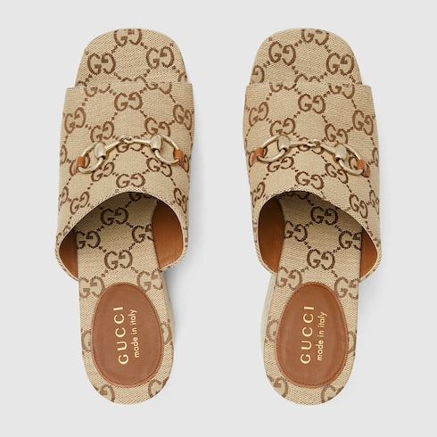 GG Women's wedge sandal with Horsebit