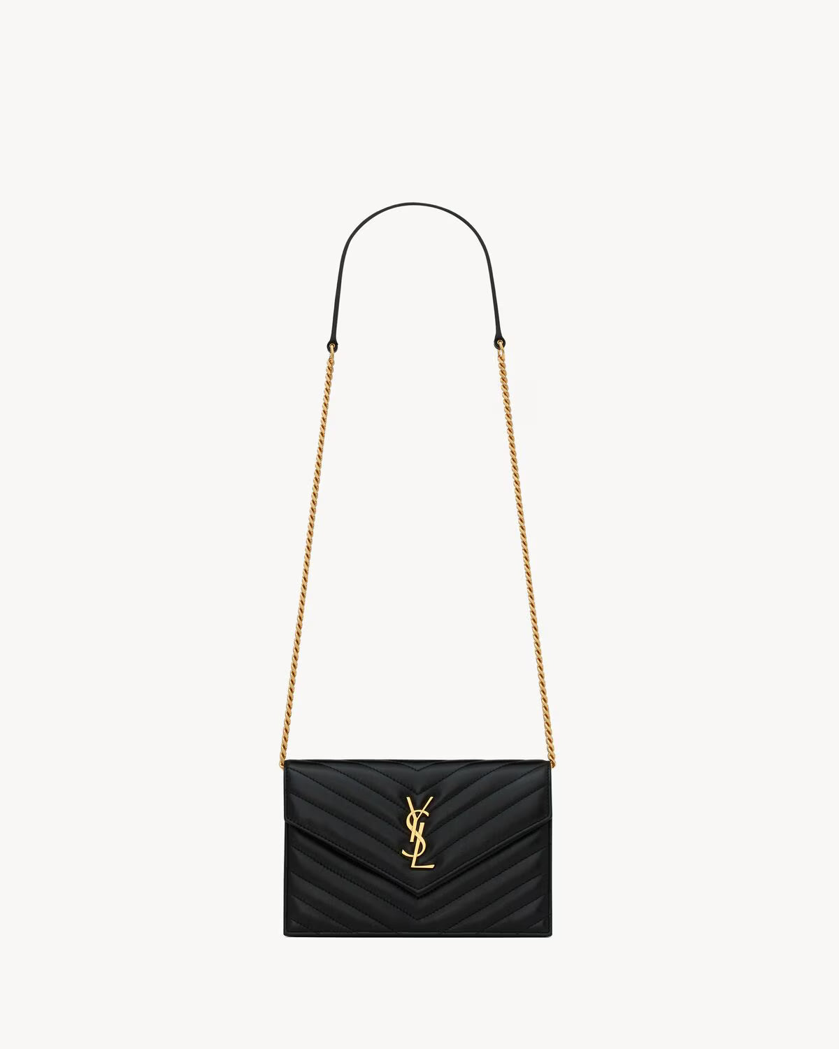 YSL CASSANDRE ENVELOPE CHAIN WALLET IN LAMBSKIN