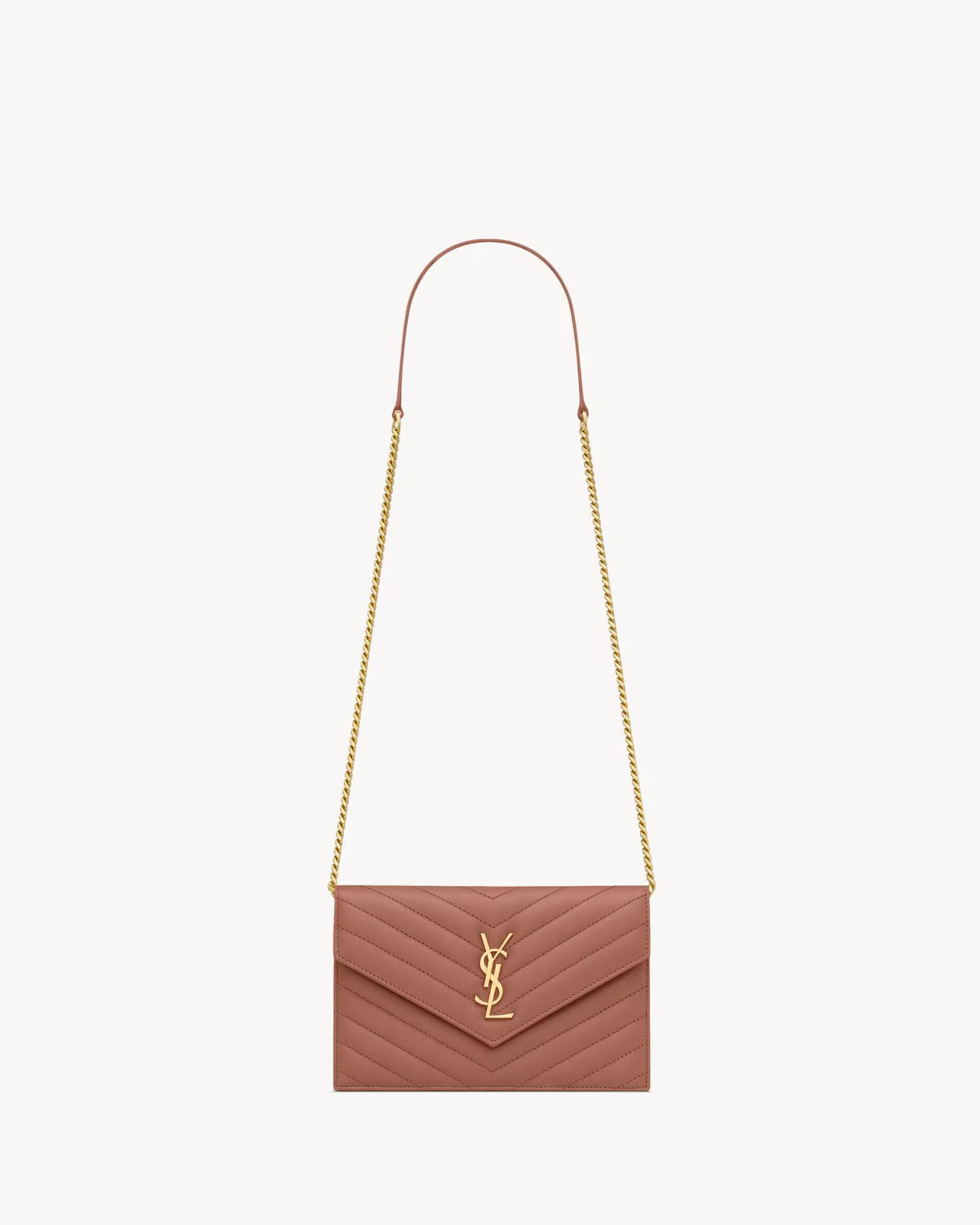 YSL CASSANDRE ENVELOPE CHAIN WALLET IN LAMBSKIN