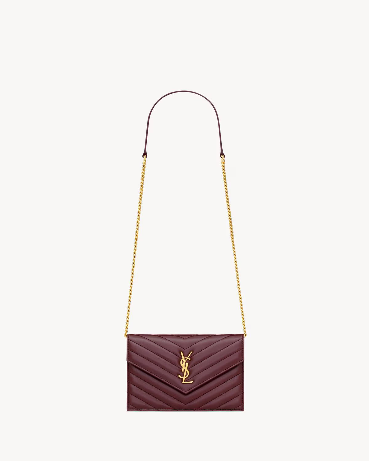 YSL CASSANDRE ENVELOPE CHAIN WALLET IN LAMBSKIN