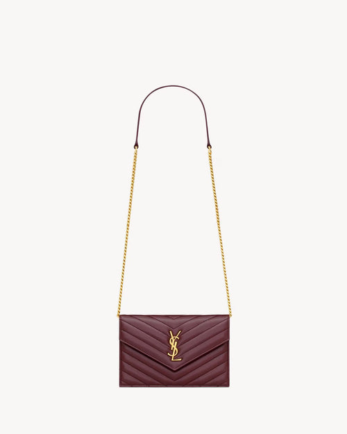 YSL CASSANDRE ENVELOPE CHAIN WALLET IN LAMBSKIN