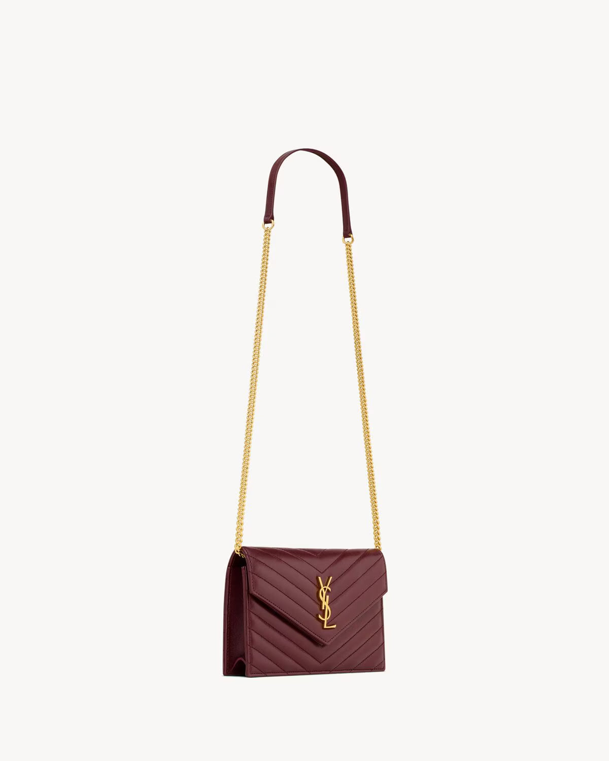 YSL CASSANDRE ENVELOPE CHAIN WALLET IN LAMBSKIN