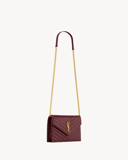 YSL CASSANDRE ENVELOPE CHAIN WALLET IN LAMBSKIN