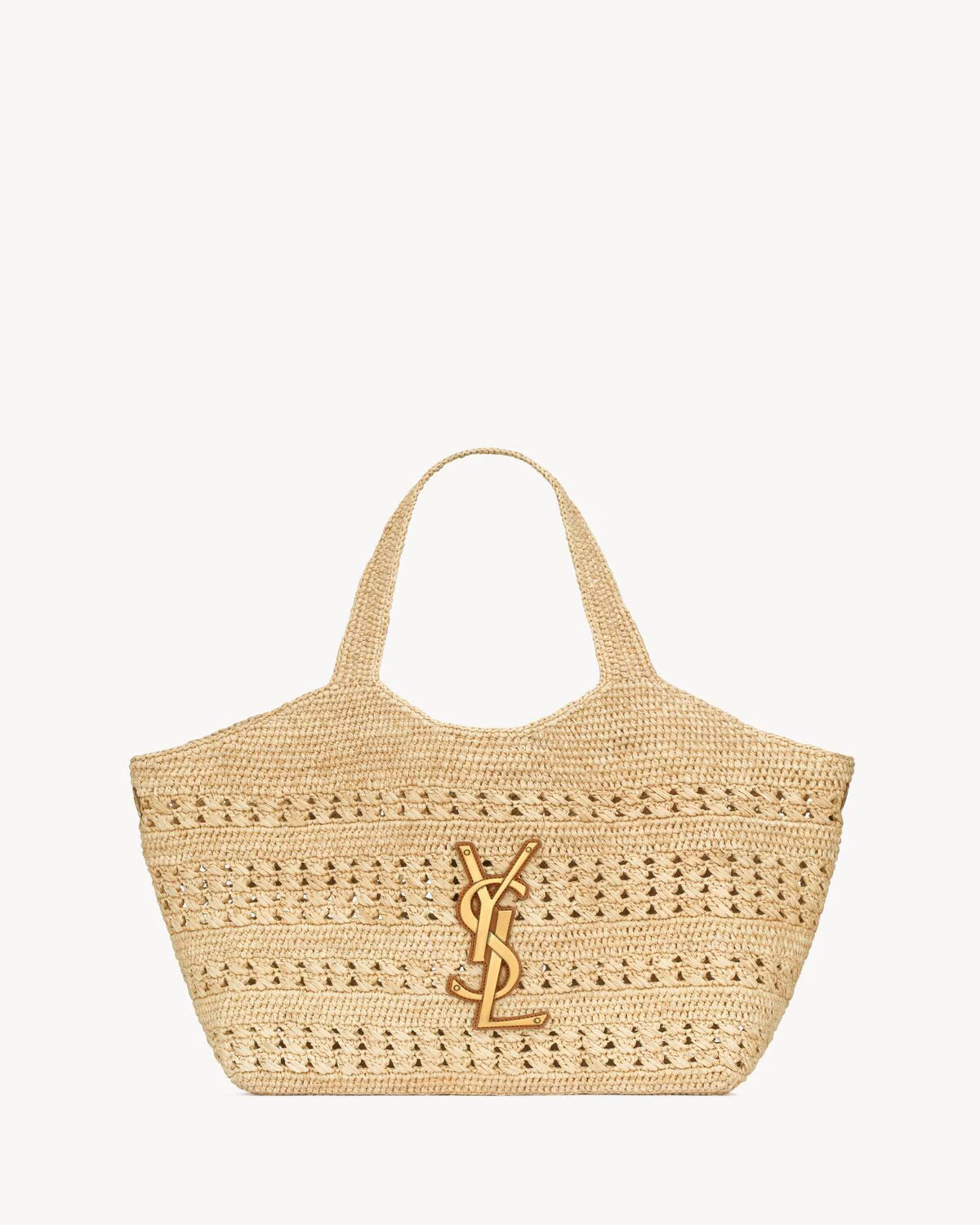 YSL Icare medium raffia bag