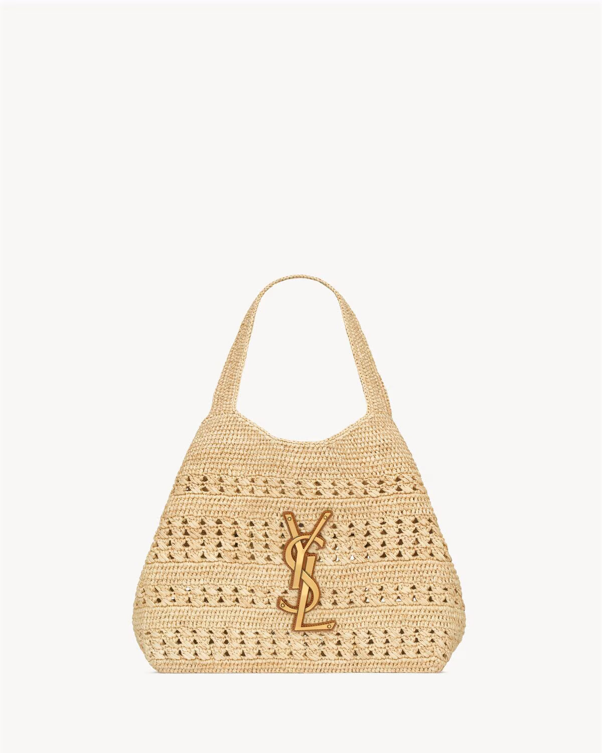 YSL Icare medium raffia bag