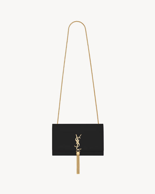 YSL KATE MEDIUM TASSEL IN CROCODILE-EMBOSSED LEATHER