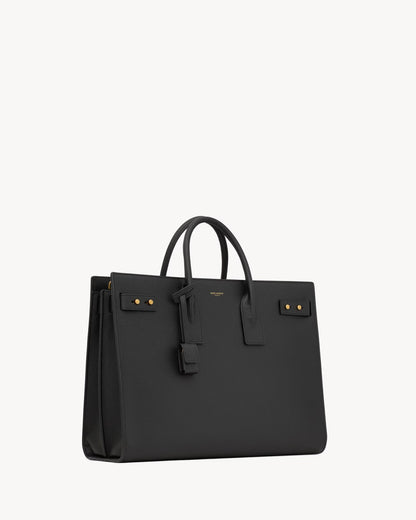 YSL Sac de Jour thin large bag in grained leather