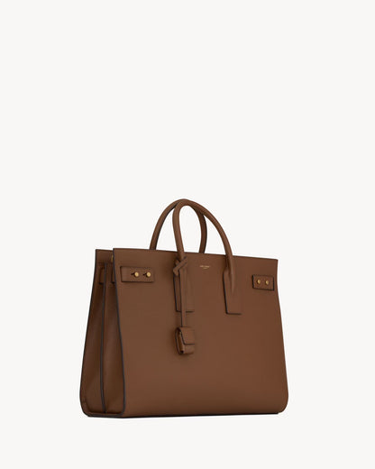 YSL Sac de Jour thin large bag in grained leather