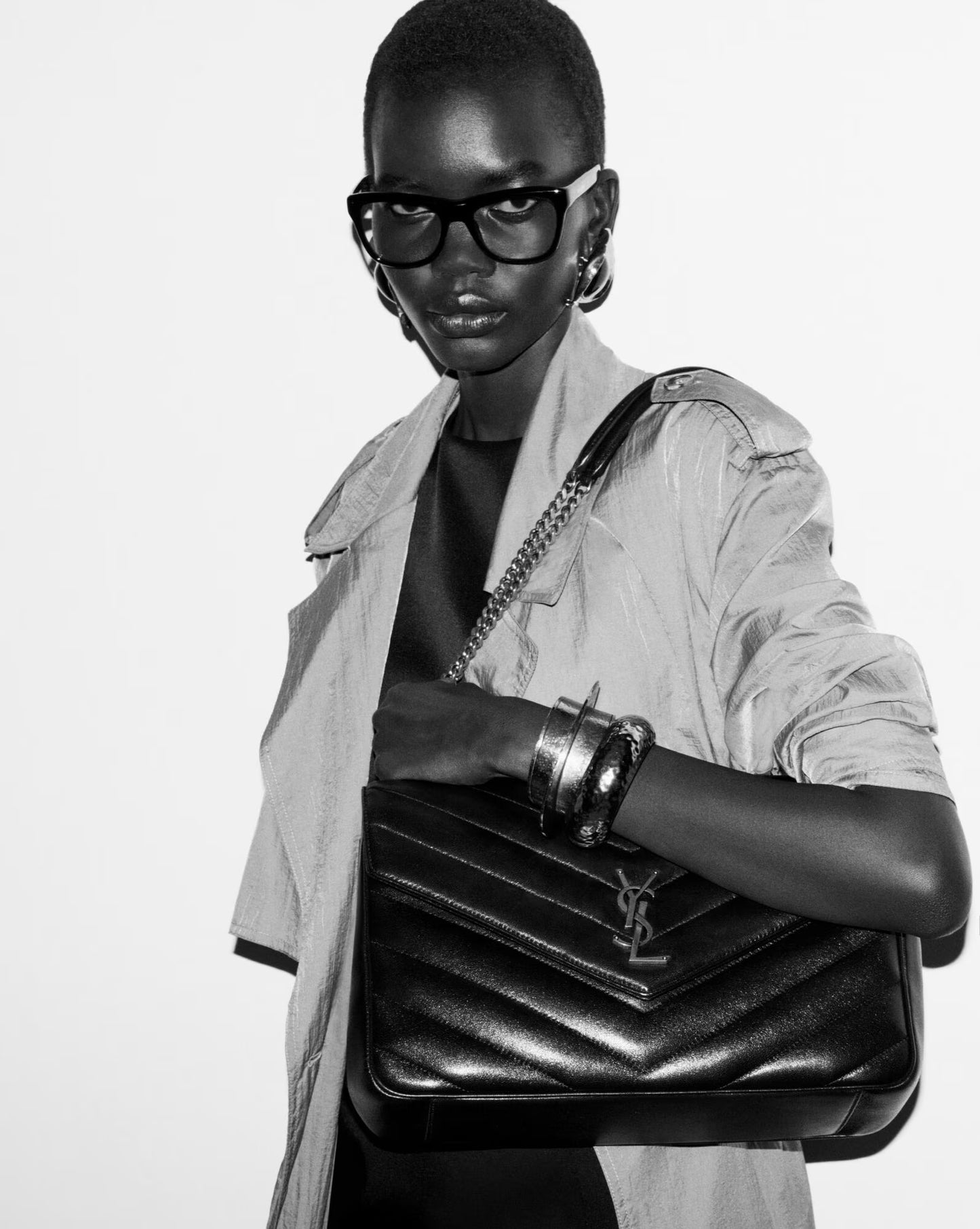 YSL LOULOU large in MATELASSÉ lambskin