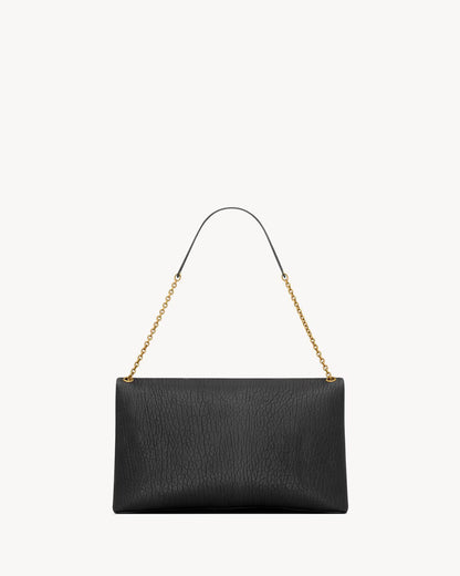YSL Large Cassandre envelope-style pouch made of lambskin with chain