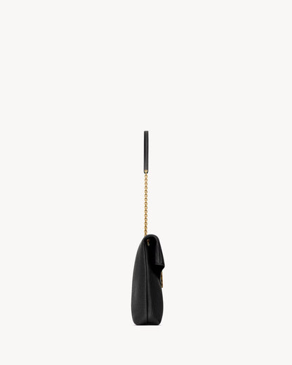YSL Large Cassandre envelope-style pouch made of lambskin with chain