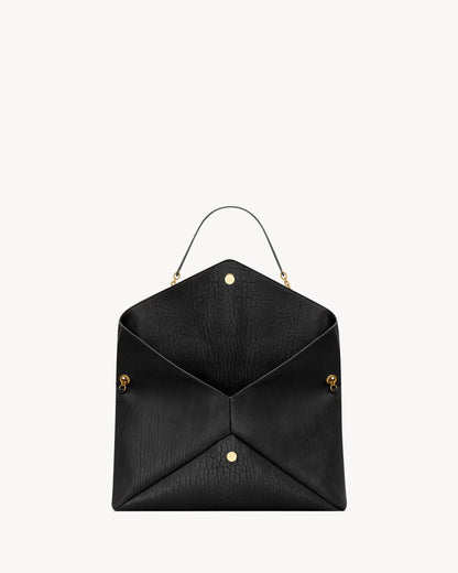 YSL Large Cassandre envelope-style pouch made of lambskin with chain