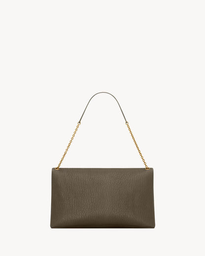 YSL Large Cassandre envelope-style pouch made of lambskin with chain