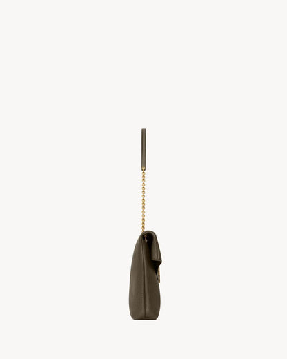 YSL Large Cassandre envelope-style pouch made of lambskin with chain