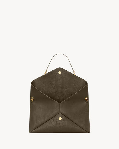 YSL Large Cassandre envelope-style pouch made of lambskin with chain