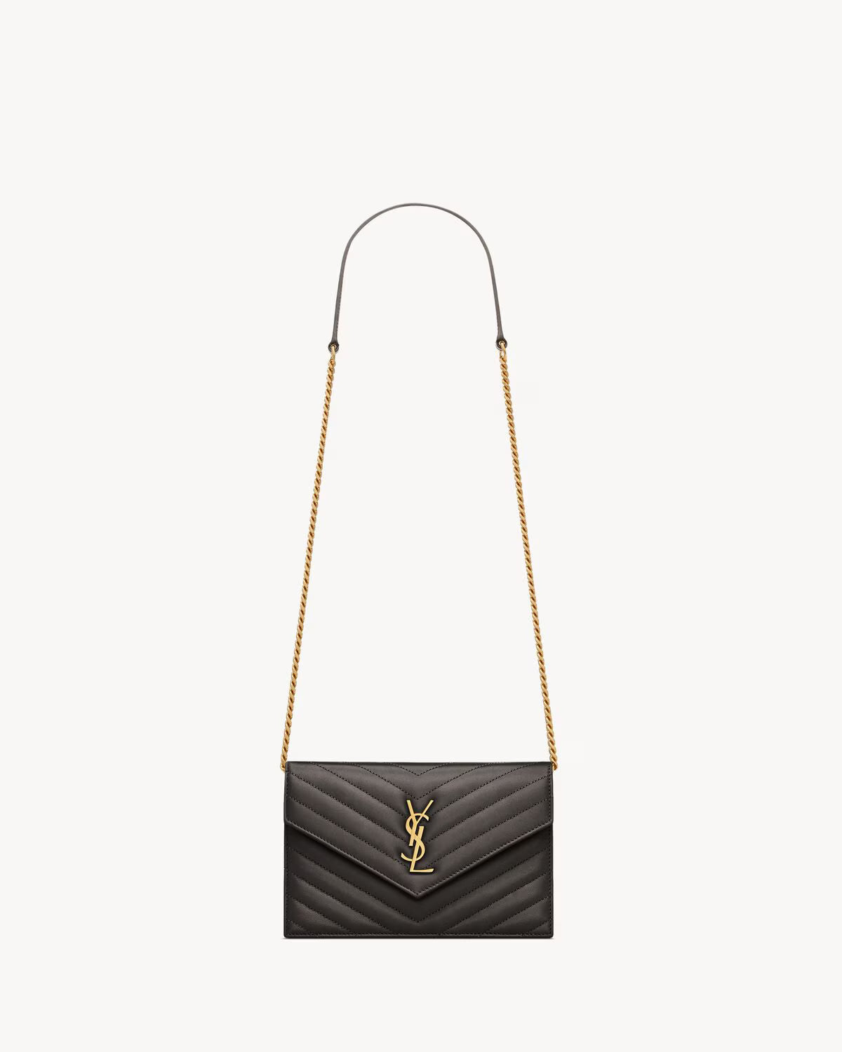 YSL CASSANDRE ENVELOPE CHAIN WALLET IN LAMBSKIN