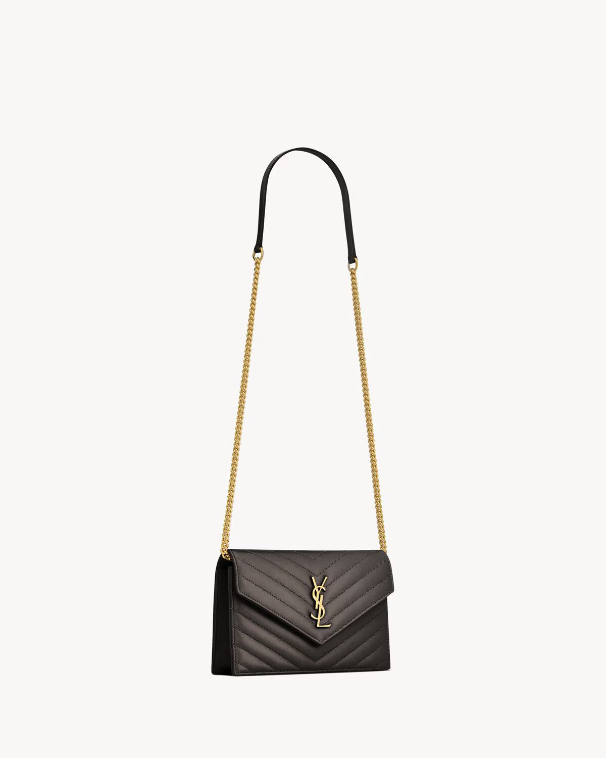 YSL CASSANDRE ENVELOPE CHAIN WALLET IN LAMBSKIN