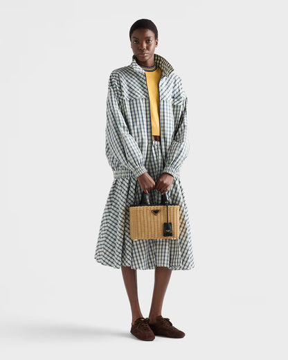 Prada Medium wicker and canvas tote bag