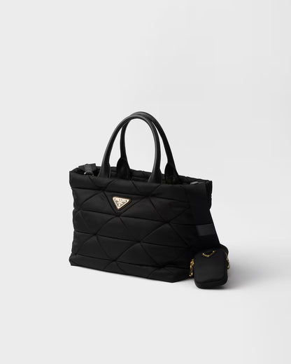 Prada Medium padded Re-Nylon and leather tote bag