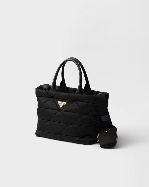 Prada Medium padded Re-Nylon and leather tote bag
