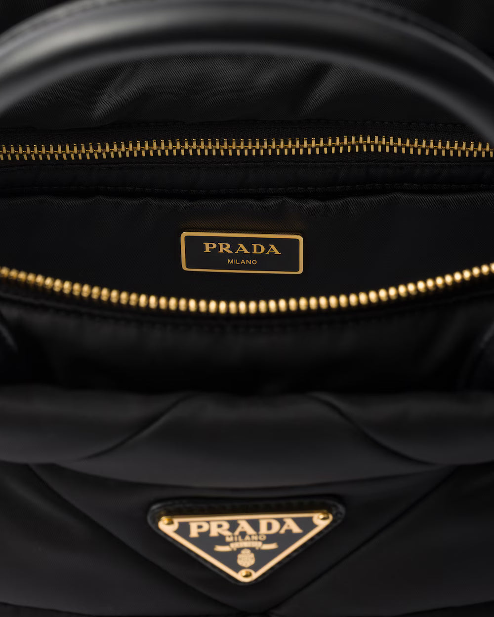 Prada Medium padded Re-Nylon and leather tote bag