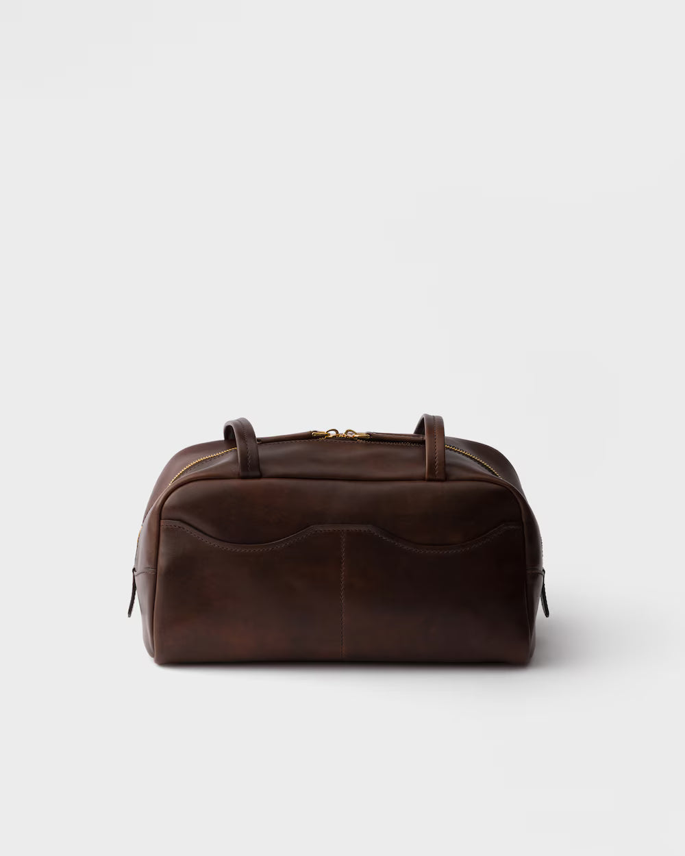 Prada Carry large antiqued leather top-handle bag