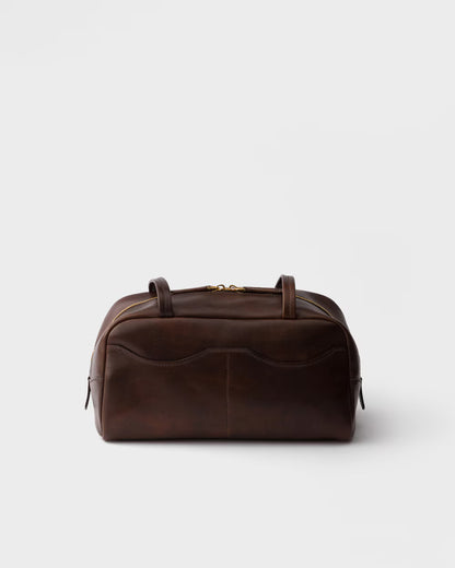 Prada Carry large antiqued leather top-handle bag