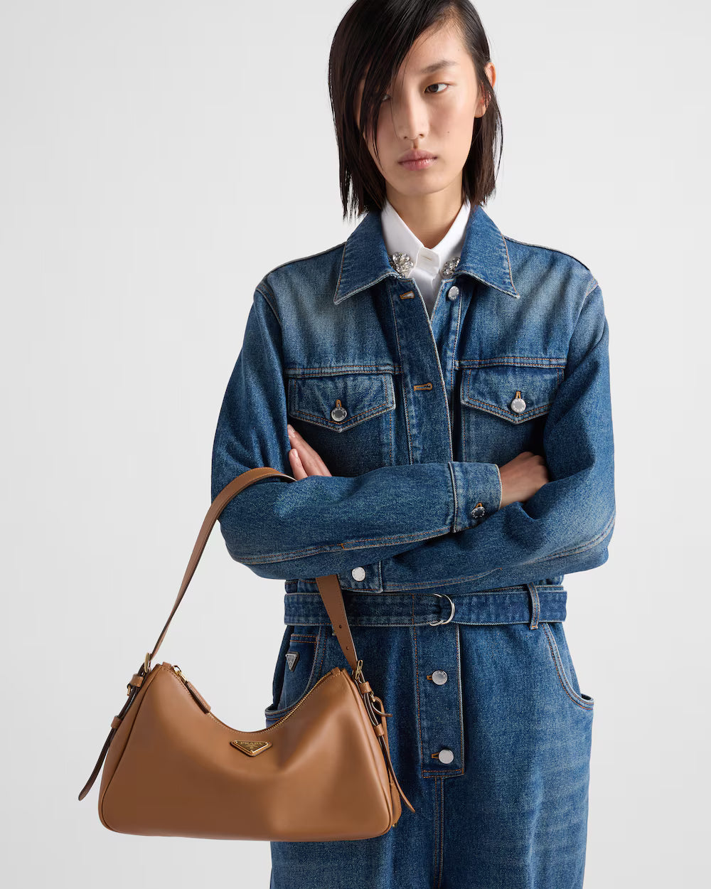 Prada Aimée medium leather shoulder bag