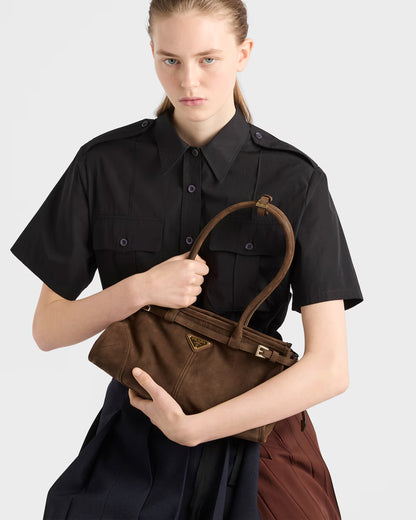 Prada Bonnie medium nubuck leather handbag