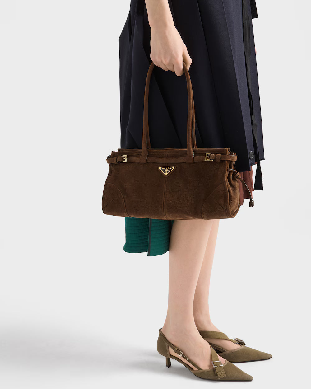 Prada Bonnie medium nubuck leather handbag