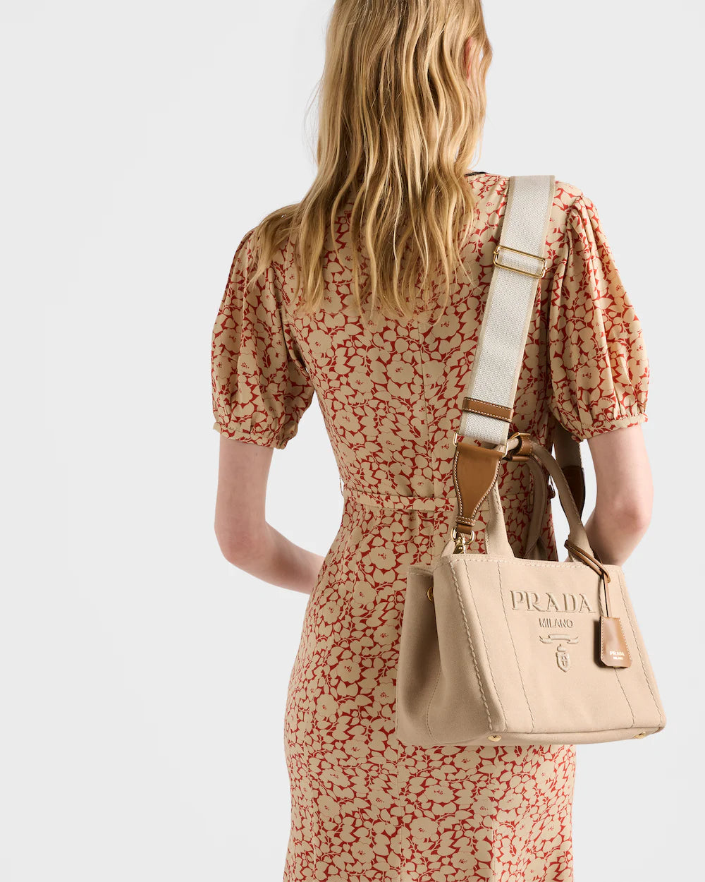 Prada Jardinière large cotton canvas handbag