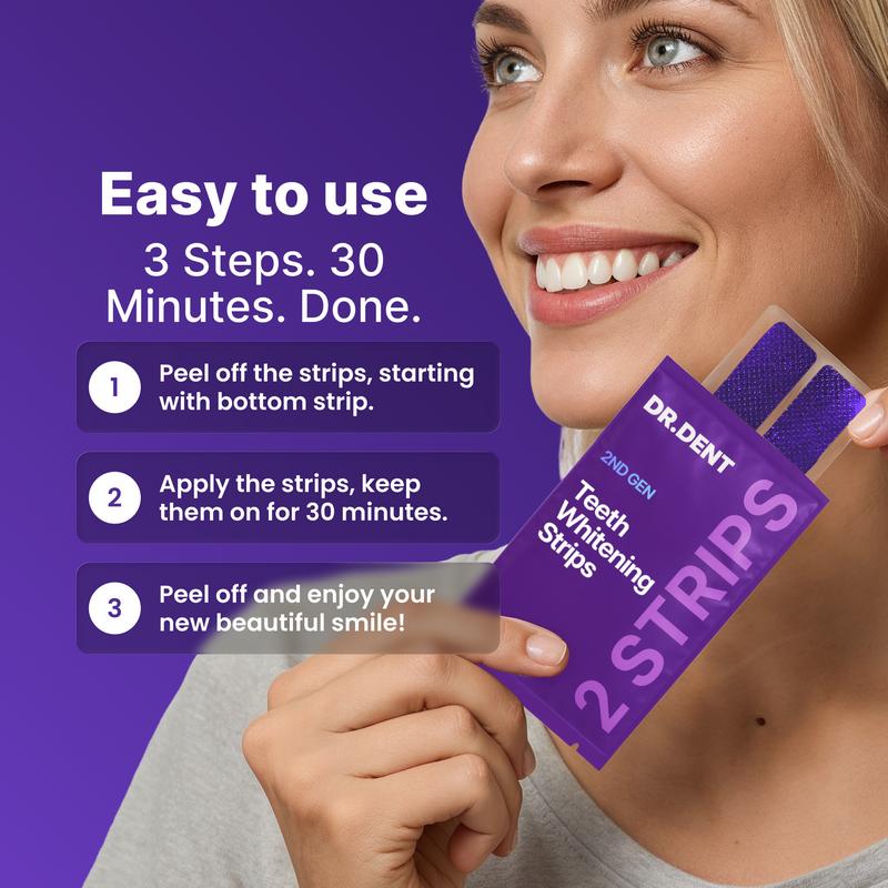Dr. Dent Purple Teeth Whitening Strips – Fast Results, Zero Sensitivity